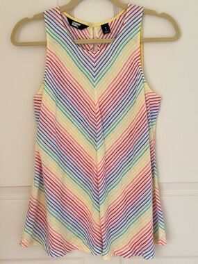Lands' End Rainbow Chevron Sleeveless Tunic Tank Top - Multicolor Size Small